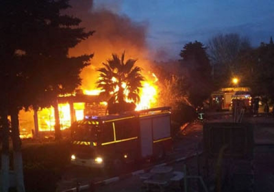 حريق مهول بالإقامة الجامعية جيلالي اليابس للبنات ببن عكنون بالعاصمة