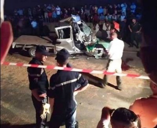 وفاة 5 أشخاص و إصابة 13 آخرين في حادث مرور ببلدية الشقفة ولاية جيجل