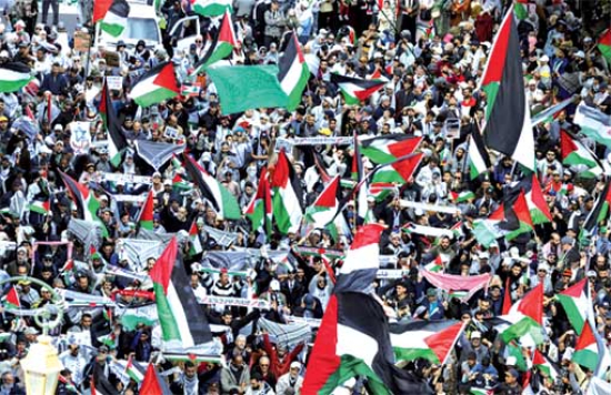 مظاهرات حاشــدة مؤيّـدة لفلسطين بالمغــرب