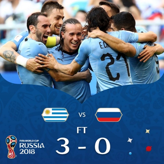 مونديال 2018: الأوروغواي ينتزع صدارة المجموعة الأولى والسعودية تفوز على مصر