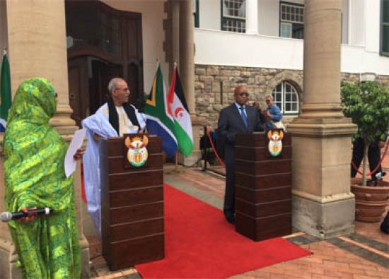 الرئيس الصحراوي يعرب عن ارتياحه إزاء العلاقات المتميزة بين بلاده وجنوب إفريقيا