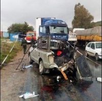 5 قتلى و 7 جرحى في حادث اصطدام بين شاحنة و سيارة نفعية في لعزيب ببجاية