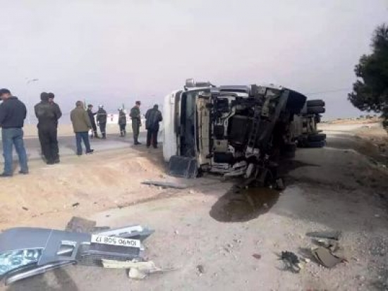 انقلاب شاحنة صهريج غاز بمنطقة الصقيعة بالجلفة