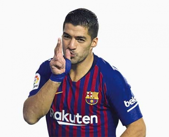سواريز ...ثالث أفضل هداف في تاريخ برشلونة