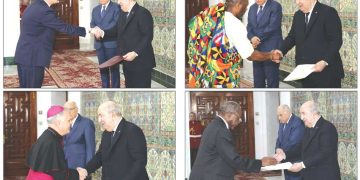 رئيس الجمهورية يتسلم أوراق أربعة سفراء جدد لدى الجزائر