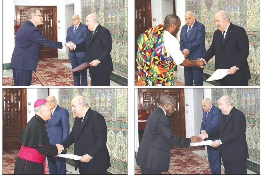 رئيس الجمهورية يتسلم أوراق أربعة سفراء جدد لدى الجزائر